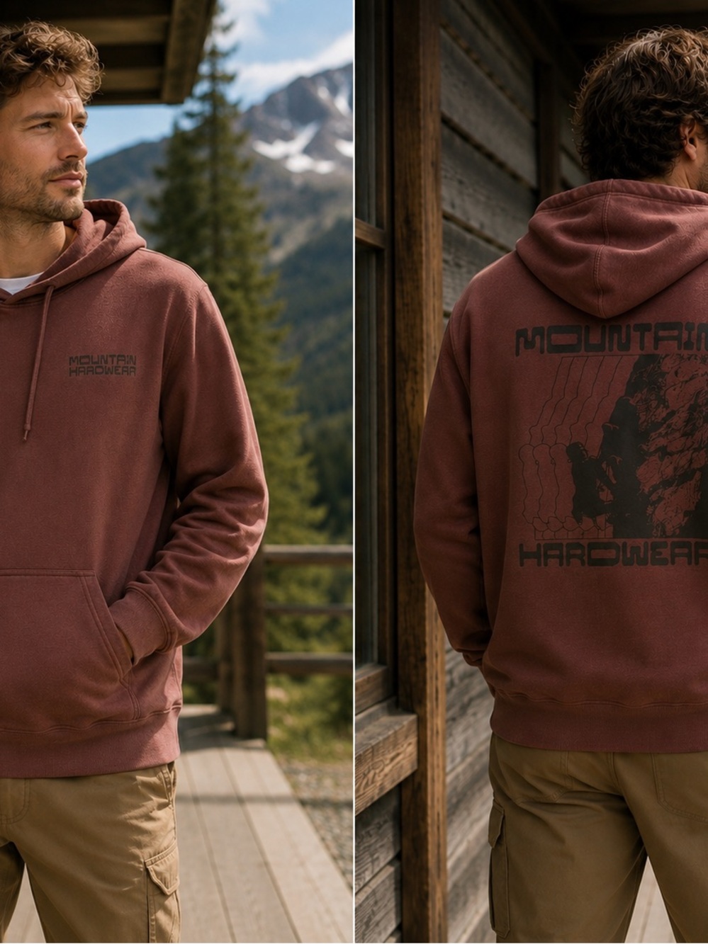 Mountain Hardwear Brown Hoodie with Logo